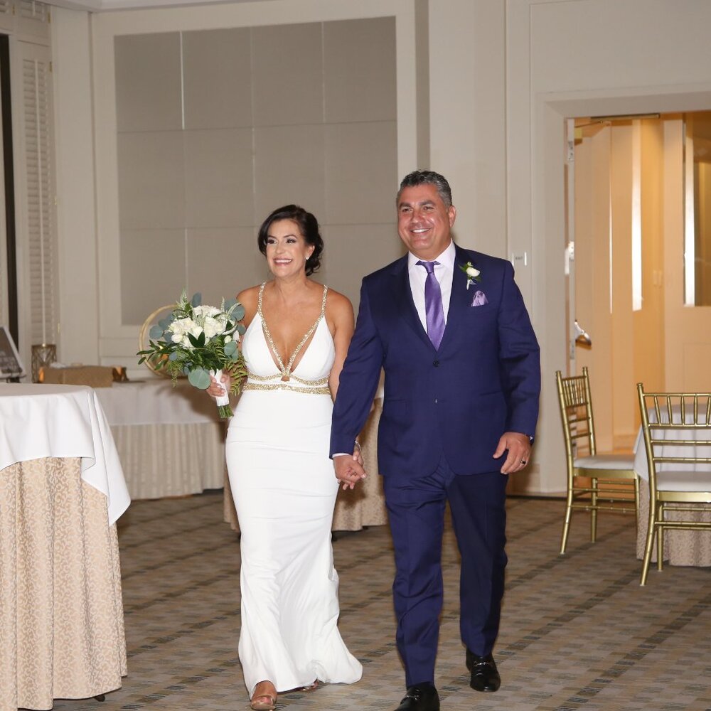 Jovani White Gown with Gold Beaded Trim - Picture 2 of 4